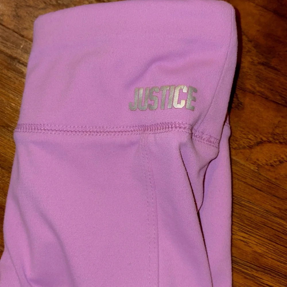 Justice Lavender Purple Girls' Leggings with Side Lace Detail Size 8